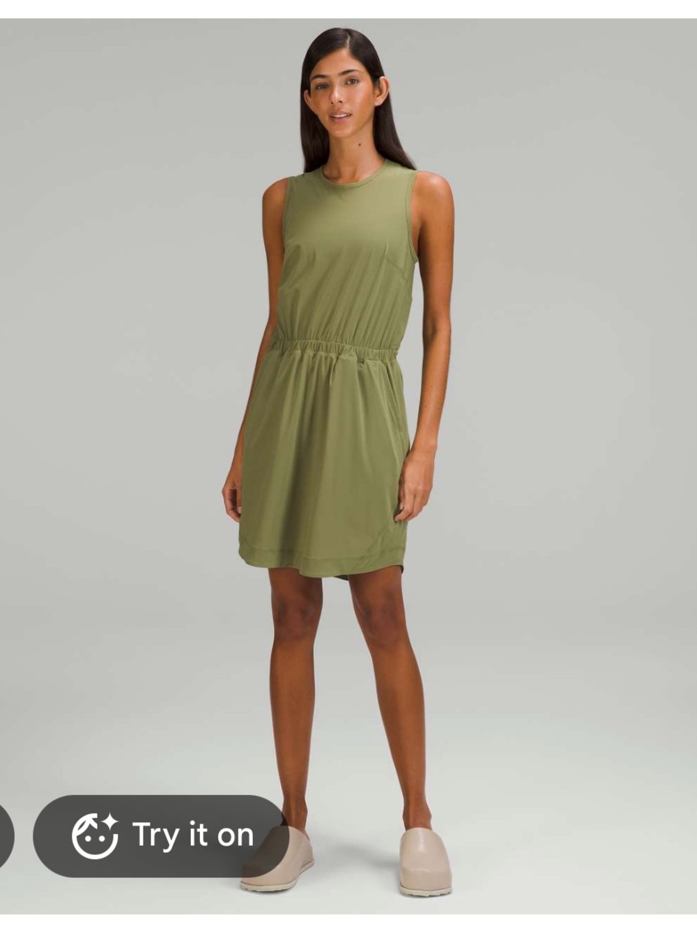 Lululemon Olive Green Sleeveless Dress, lightweight, medium 8